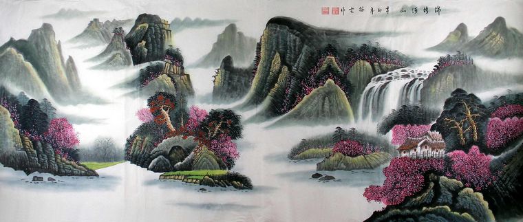 小八尺山水画作品